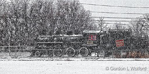 Engine 1112 Thru Falling Snow_03025-7.jpg - Photographed at the Railway Museum of Eastern Ontario in Smiths Falls, Ontario, Canada.